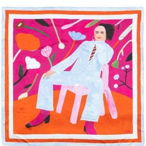 CSB Suited On A Chair Silk Scarf 90 x 90 cm