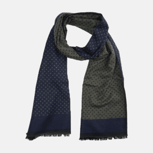 Halstørklæde | 100% børstet silke | grøn med blå prikker
