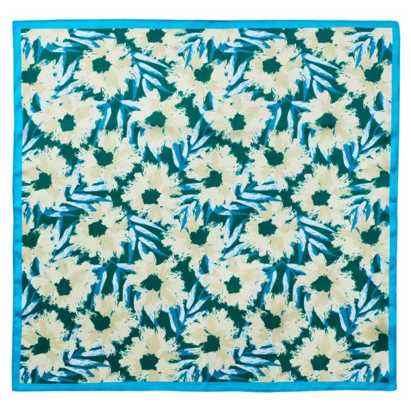 Silketørklæde, Fleurs peintes - 53x53 cm.