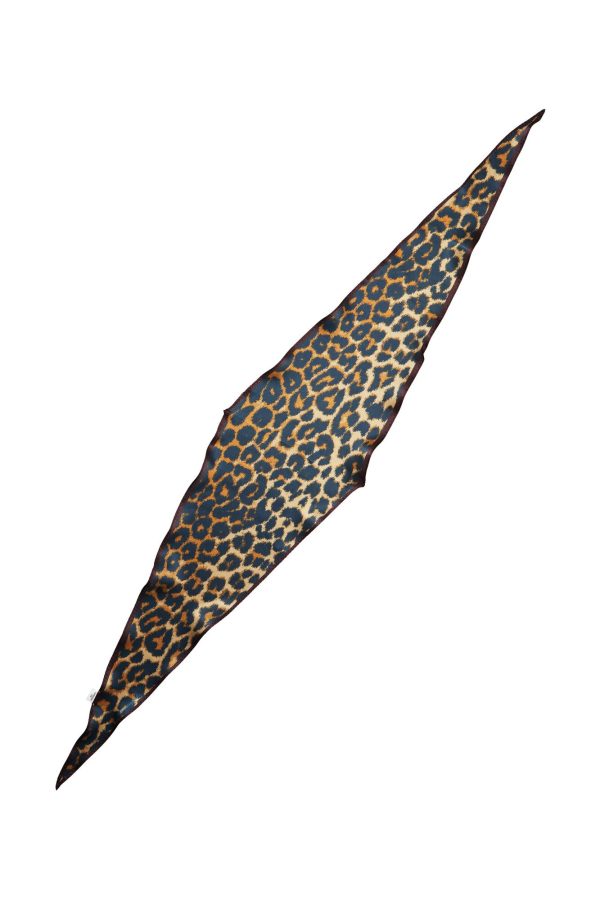 Leopa Diamond silketørklæde - Sort/leopard