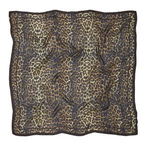Leopa Sia silketørklæde - Sort/leopard