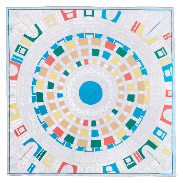Silketørklæde, Big Cirkel - 70x70 cm.