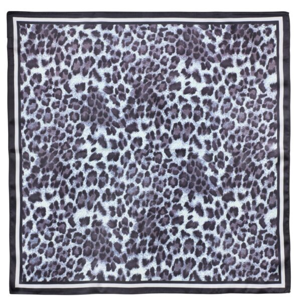 Silketørklæde, Black leopard - 50x50 cm.