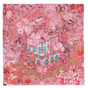 Silketørklæde, Jungle pink - 90x90 cm.
