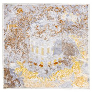 Silketørklæde, Jungle yellow - 90x90 cm.