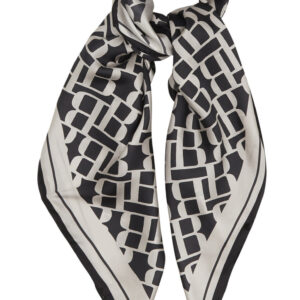 Bruuns Bazaar - Tørklæde - SilkBBscarf 90x90cm - BBLogo black